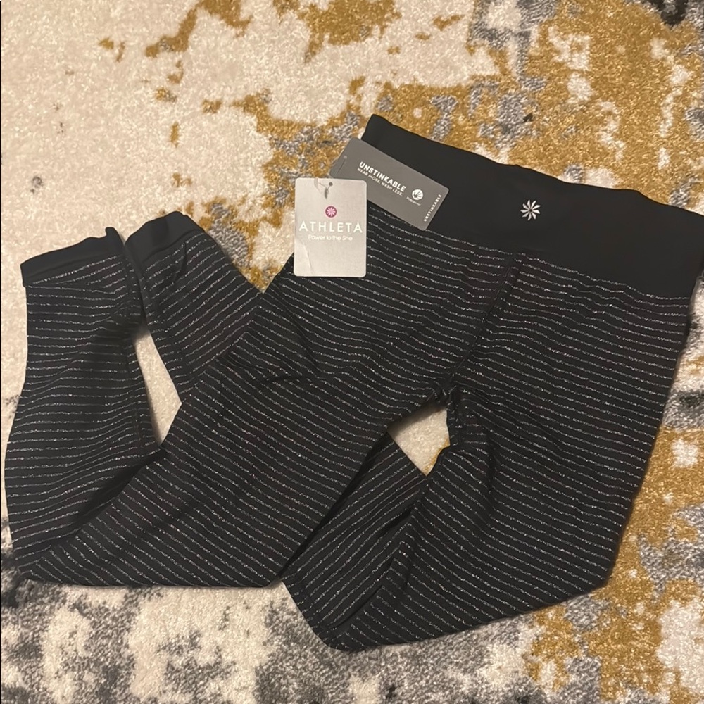 NWT: Athleta shimmer stripe leggings - Picture 4 of 11